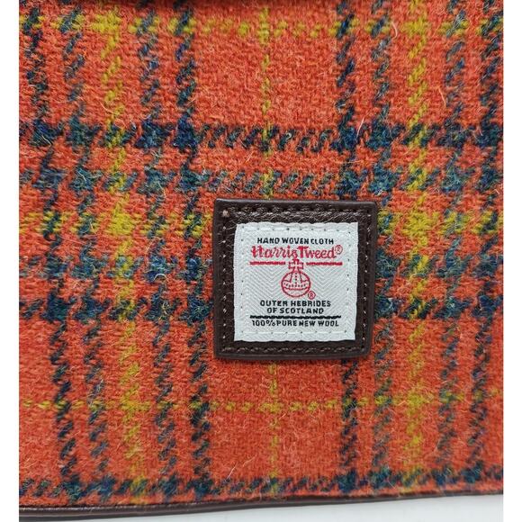 Glen Appin Harris Tweed Orange Plaid Mini Backpack Purse Made in Scotland Rare main image 8